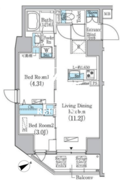 プライムブリス蔵前 703 間取り図