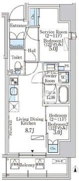 パークアクシス浅草田原町ガーデン 704 間取り図
