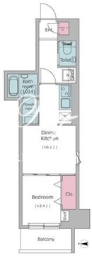 ドゥーエ入谷1 902 間取り図