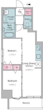 ドゥーエ入谷1 1101 間取り図