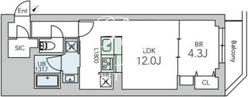 グランデュオ旗の台 404 間取り図