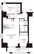 フレンシア御徒町 1301 間取り図