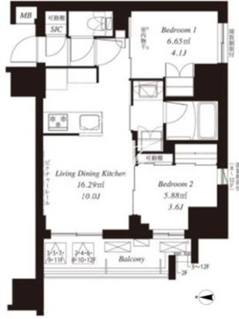 フレンシア御徒町 304 間取り図