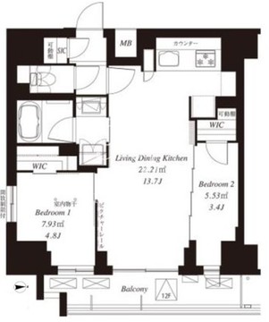 フレンシア御徒町 1104 間取り図