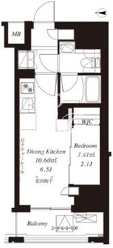 フレンシア御徒町 403 間取り図