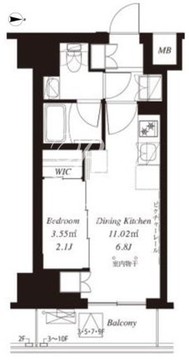 フレンシア御徒町 307 間取り図