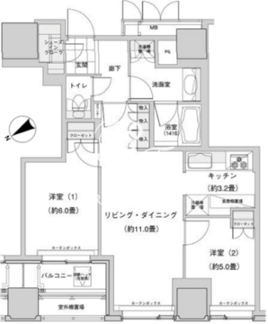 ウエストパークタワー池袋 703 間取り図