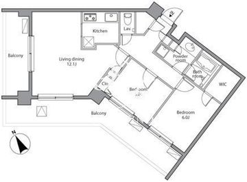 レジディア祐天寺 704 間取り図