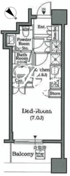 ホライズンプレイス赤坂 606 間取り図