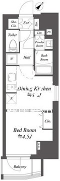 ブランシエスタ北品川 405 間取り図