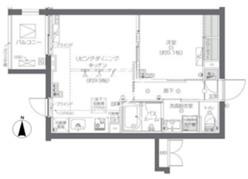 ズーム新宿夏目坂 206 間取り図