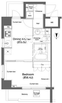 プラウドフラット新宿河田町 401 間取り図