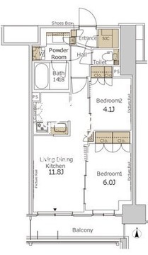 パークアクシス新宿百人町 304 間取り図