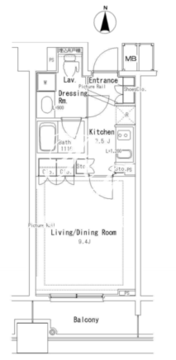 パークアクシス御茶ノ水ステージ 102 間取り図