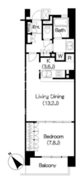 ブリリアイスト三軒茶屋 I-802 間取り図