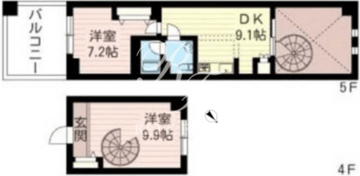 レジデンスシャルマン月島 443 間取り図