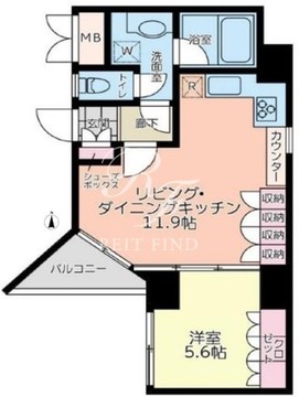 パレ・ソレイユ東日本橋 303 間取り図