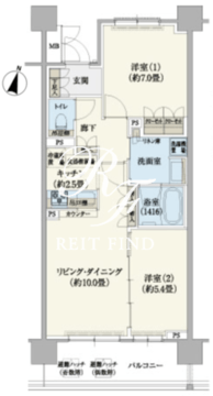 リージア経堂テラスガーデン 406 間取り図