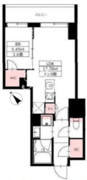 ニフィット日本橋横山町 203 間取り図