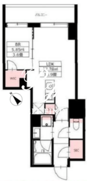 ニフィット日本橋横山町 1003 間取り図