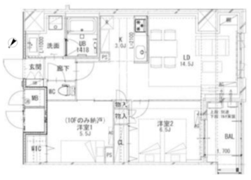 フロンティアレジデンス板橋 1302 間取り図
