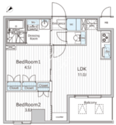ビエラコート日本橋久松町 1002 間取り図