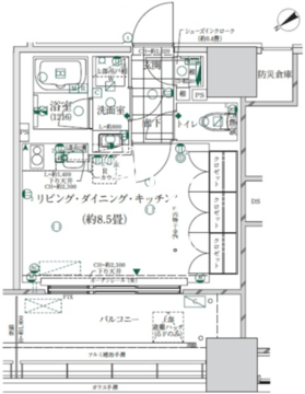 ローレルタワールネ浜松町 411 間取り図