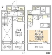 イプセ神楽坂 103 間取り図