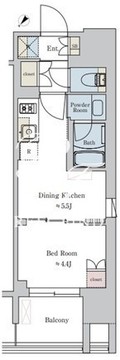 ブリリアイスト大井町 404 間取り図