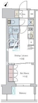 ブリリアイスト大井町 407 間取り図