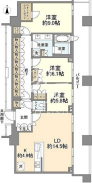 ブランズ渋谷桜丘 2702 間取り図