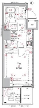 クレイシアIDZ浅草 1102 間取り図