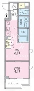 リージア三軒茶屋 206 間取り図