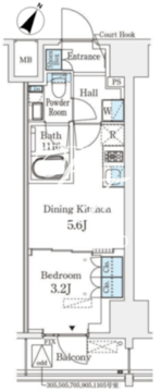 ベルファース神田神保町 303 間取り図