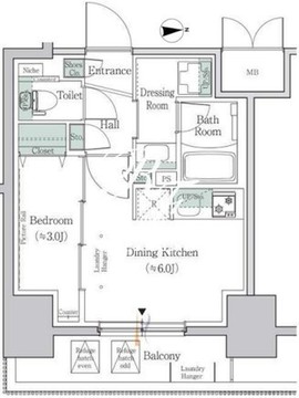 ワンルーフレジデンス板橋大山 402 間取り図