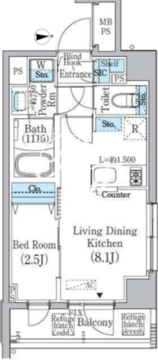 プライムブリス新宿上落合 306 間取り図