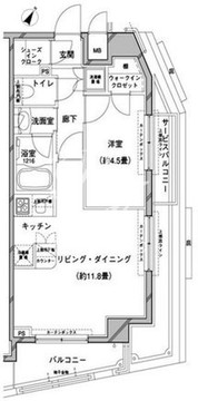 コンフォリア目黒八雲 401 間取り図