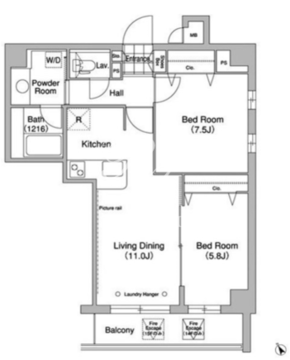 コンフォリア駒澤 1502 間取り図