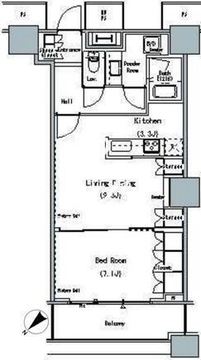 ザ東京タワーズミッドタワー 3019 間取り図