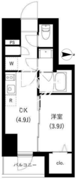 WHARF駒込 203 間取り図