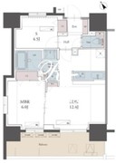 ラグゼナ用賀 1107 間取り図