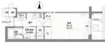 ガーデン東新宿 523 間取り図