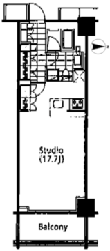 コンフォリア新宿イーストサイドタワー 1721 間取り図