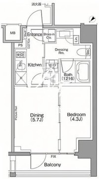 ザ・パークハビオSOHO南青山 504 間取り図