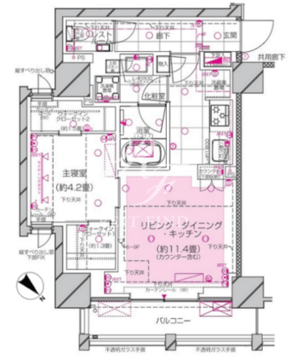 ピアース赤坂 907 間取り図