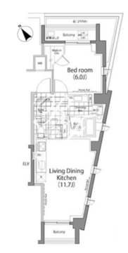 パークハビオ中目黒 301 間取り図