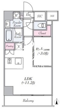 ログ板橋区役所前 402 間取り図