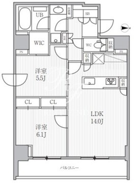 シーズンフラッツ両国イースト 502 間取り図