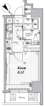 メイクスデザイン門前仲町リバープレイス 201 間取り図