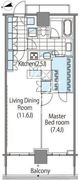 コンフォリア新宿イーストサイドタワー 2406 間取り図